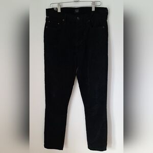 Black Velvet Pants — Slim Straight Fit